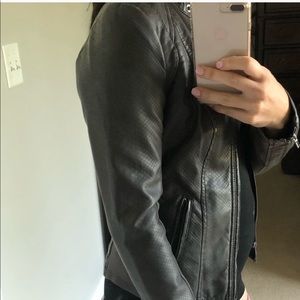 Grey faux leather jacket